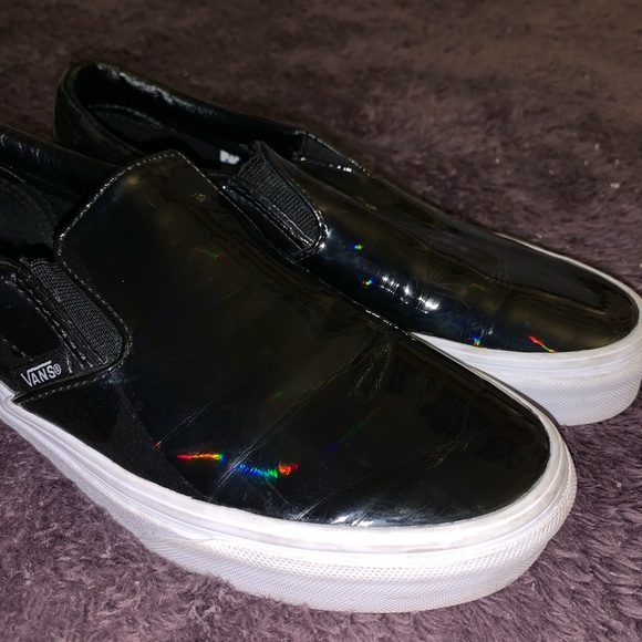 holographic slip on vans